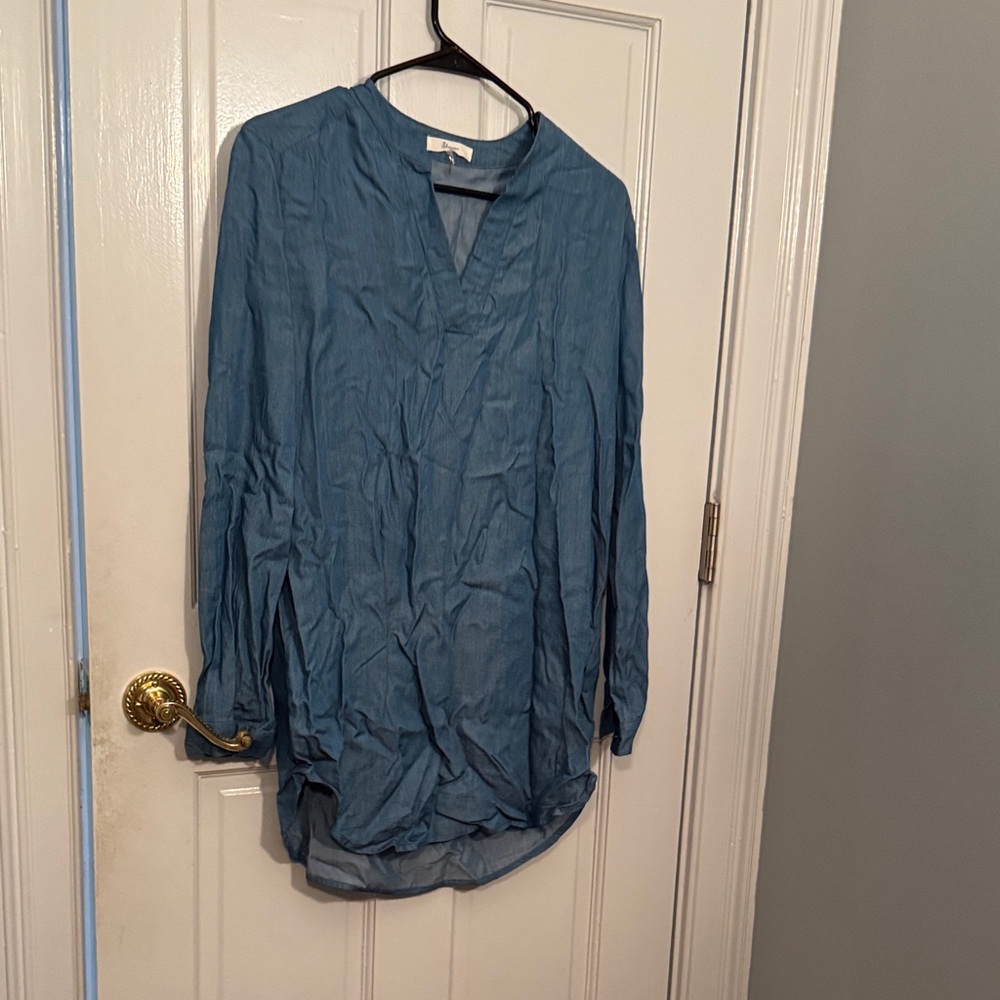 Steezyer Light Blue V-Neck Top